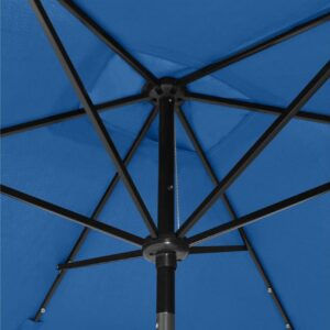 Aurinkovarjo LED-valot ja terästanko 2x3 m taivaansininen -
