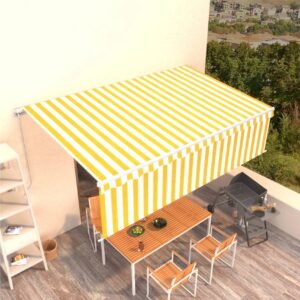 Manuaalisesti kelattava markiisi verhoilla 5x3 m -