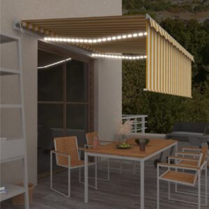 Sisäänkelattava markiisi verho/LED/tuulisens. 4x3 m -