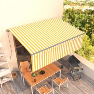Manuaalisesti kelattava markiisi verhoilla 4x3 m -