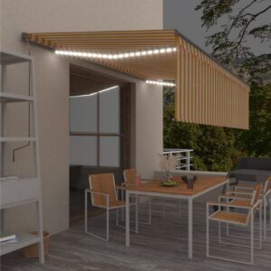 Manuaalisesti kelattava markiisi verho/LED 5x3 m -