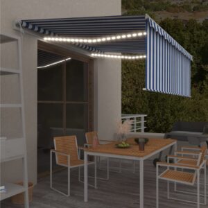 Sisäänkelattava markiisi verho/LED/tuulisens. 4x3 m -