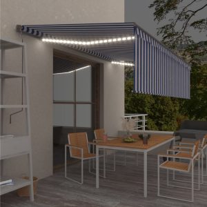 Automaattimarkiisi verho/LED/tuulisensori 5x3 m -