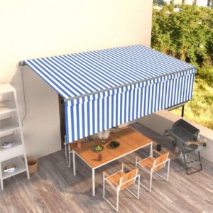 Manuaalisesti kelattava markiisi verhoilla 5x3 m -