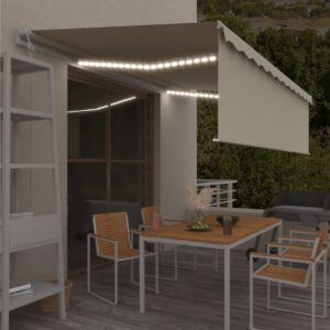Automaattimarkiisi verho/LED/tuulisensori 5x3 m kerma -