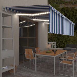 Automaattimarkiisi verho/LED/tuulisensori 6x3 m cm -