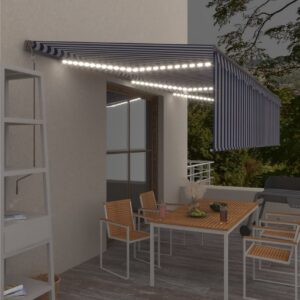 Automaattimarkiisi verho/LED/tuulisensori 6x3 m -