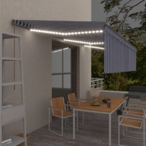 Käsin sisäänkelattava markiisi verhot/LED 6x3 m -