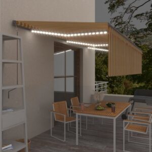 Automaattimarkiisi verho/LED/tuulisensori 6x3 m -
