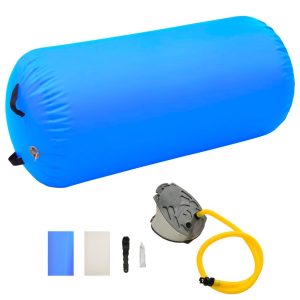 Täytettävä voimistelurulla pumpulla 120x75 cm PVC sininen - Sininen