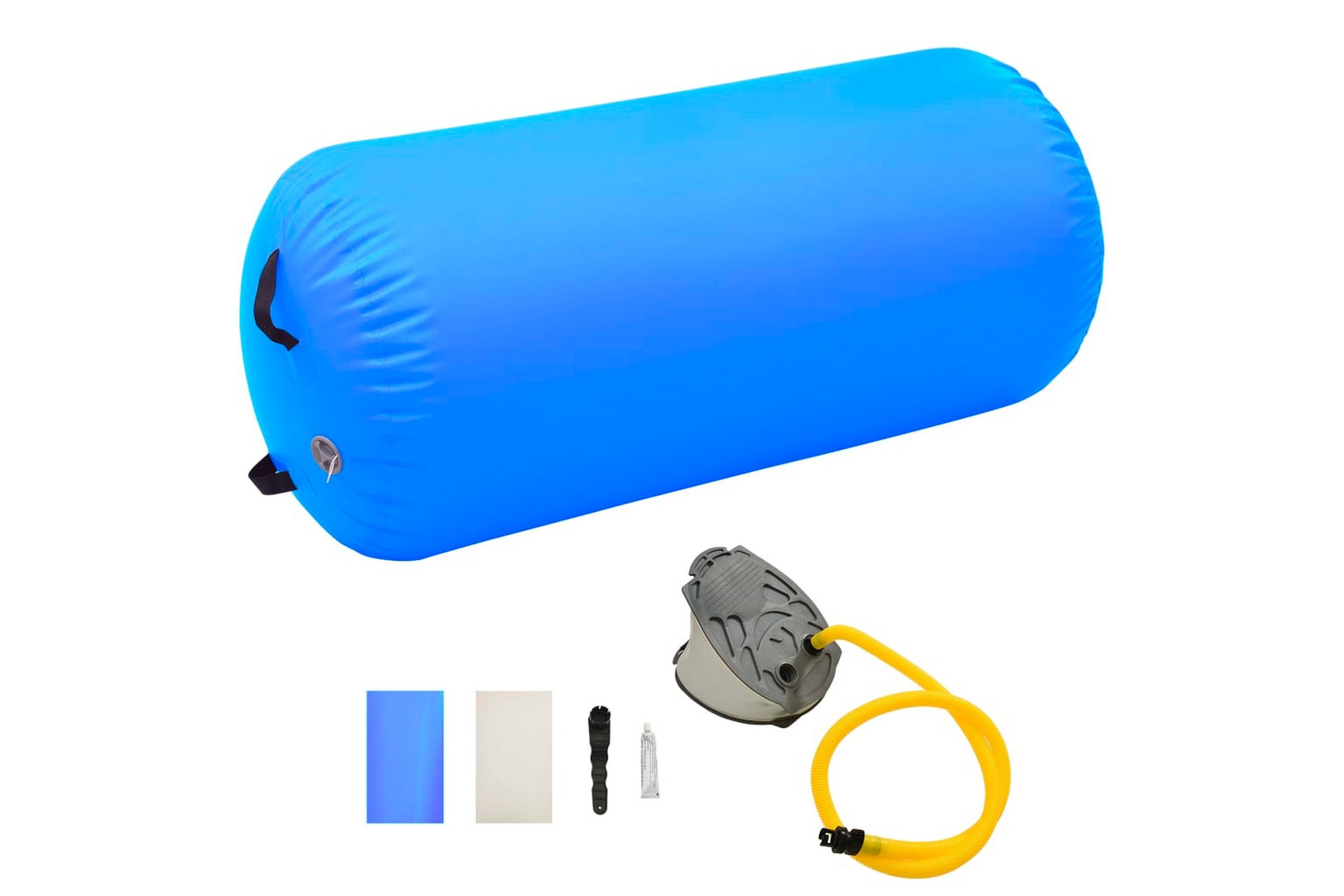 Täytettävä voimistelurulla pumpulla 120x75 cm PVC sininen - Sininen