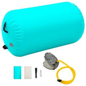 Täytettävä voimistelurulla pumpulla 100x60 cm PVC vihreä - Vihreä