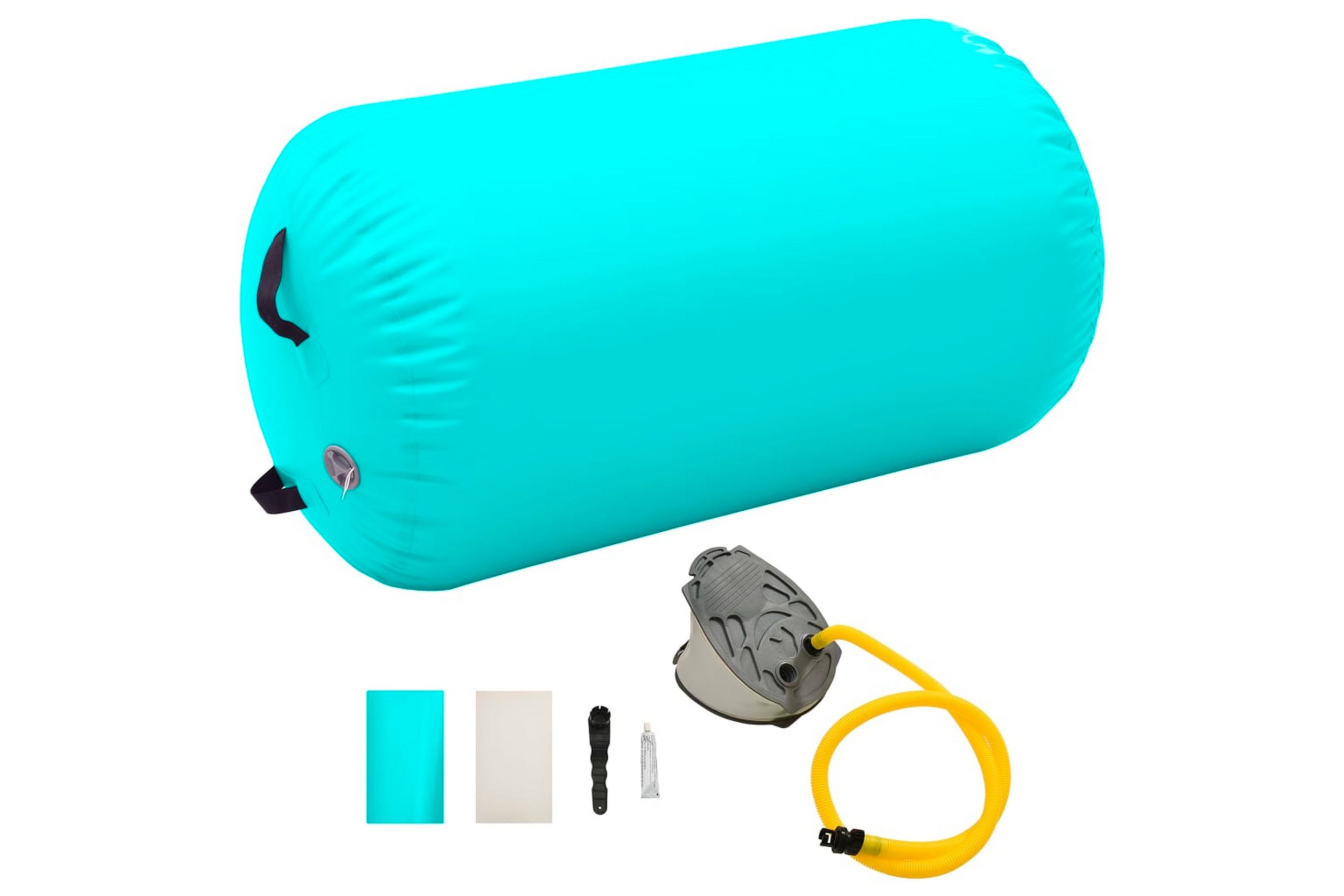 Täytettävä voimistelurulla pumpulla 100x60 cm PVC vihreä - Vihreä