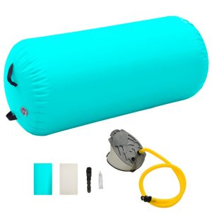 Täytettävä voimistelurulla pumpulla 120x90 cm PVC vihreä - Vihreä