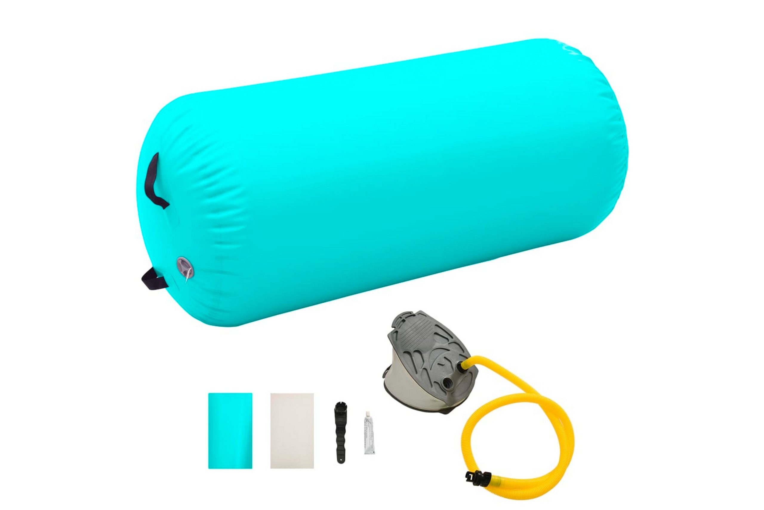 Täytettävä voimistelurulla pumpulla 120x90 cm PVC vihreä - Vihreä