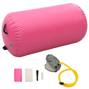 Täytettävä voimistelurulla pumpulla 120x75 cm PVC pinkki - Pinkki