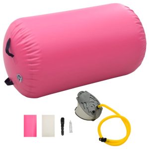 Täytettävä voimistelurulla pumpulla 100x60 cm PVC pinkki - Pinkki