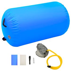 Täytettävä voimistelurulla pumpulla 100x60 cm PVC sininen - Sininen