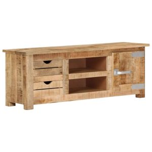 TV-taso 110x30x40 cm karkea mangopuu - Ruskea
