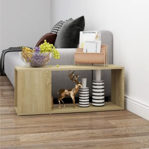 TV-taso Sonoma-tammi 80x24x32 cm lastulevy - Ruskea