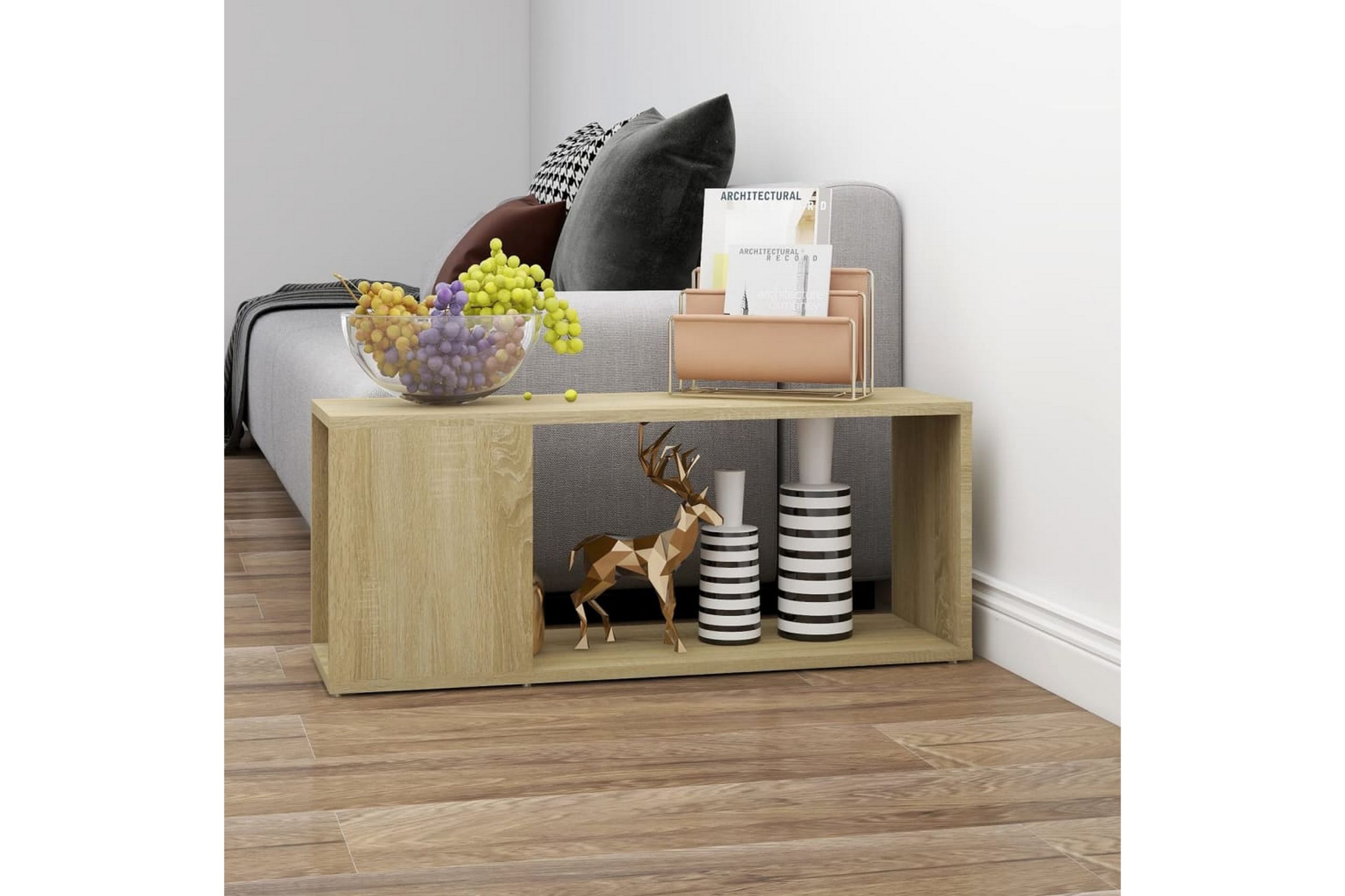 TV-taso Sonoma-tammi 80x24x32 cm lastulevy - Ruskea
