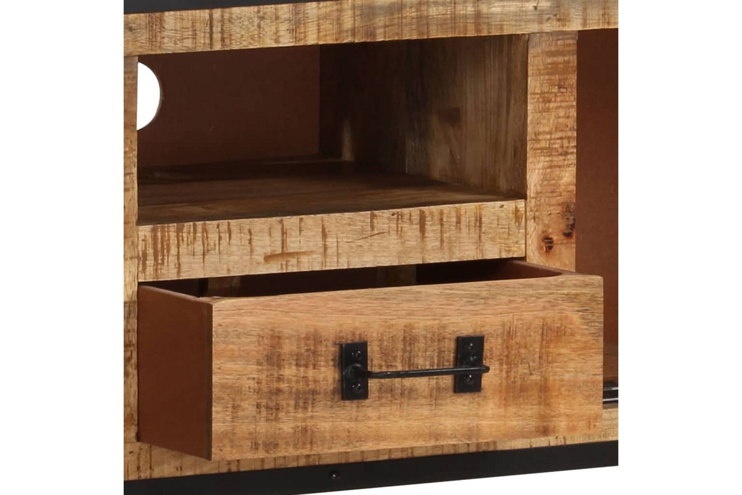 TV-taso 110x31x46 cm karkea mangopuu - Monivärinen
