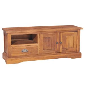 TV-taso 100x30x40 cm täysi tiikki - Ruskea