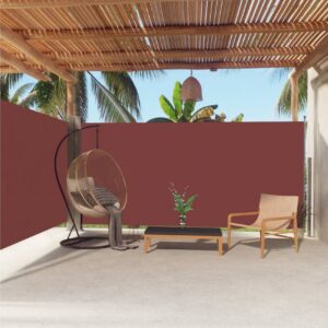 Sisäänvedettävä sivumarkiisi ruskea 180x600 cm - Ruskea
