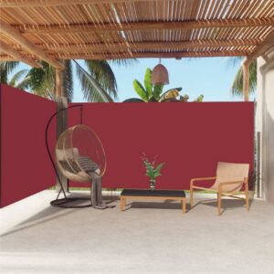 Sisäänvedettävä sivumarkiisi punainen 180x600 cm - Punainen