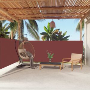 Sisäänvedettävä sivumarkiisi ruskea 140x600 cm - Ruskea