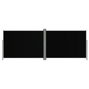 Sisäänvedettävä sivumarkiisi musta 220x600 cm - Musta