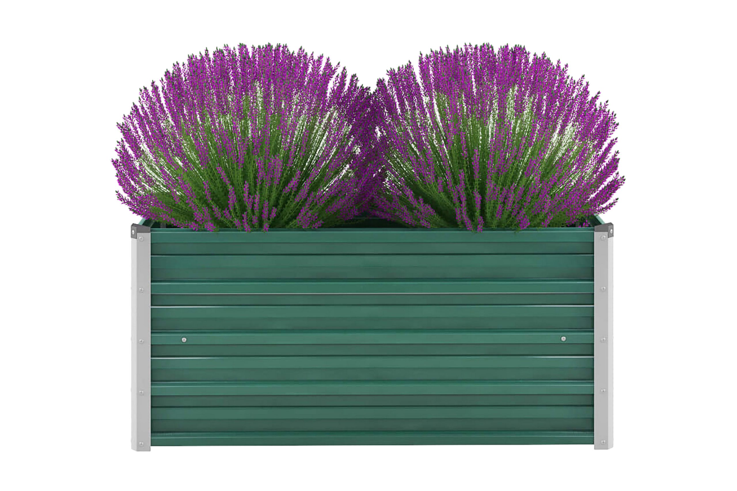 Korotettu kukkalaatikko galvanoitu teräs 100x40x45 cm vihreä - Vihreä