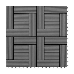Lattialaatat 22 kpl 30x30cm 2m² puukomposiitti harmaa - Harmaa