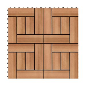 Lattialaatat 22 kpl 30x30cm 2m² puukomposiitti tiikinvärinen - Ruskea