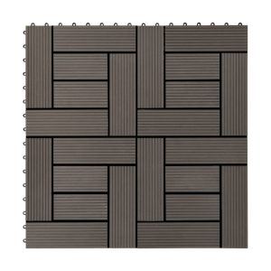 Lattialaatat 22 kpl 30x30cm 2m² puukomposiitti tummanruskea - Ruskea
