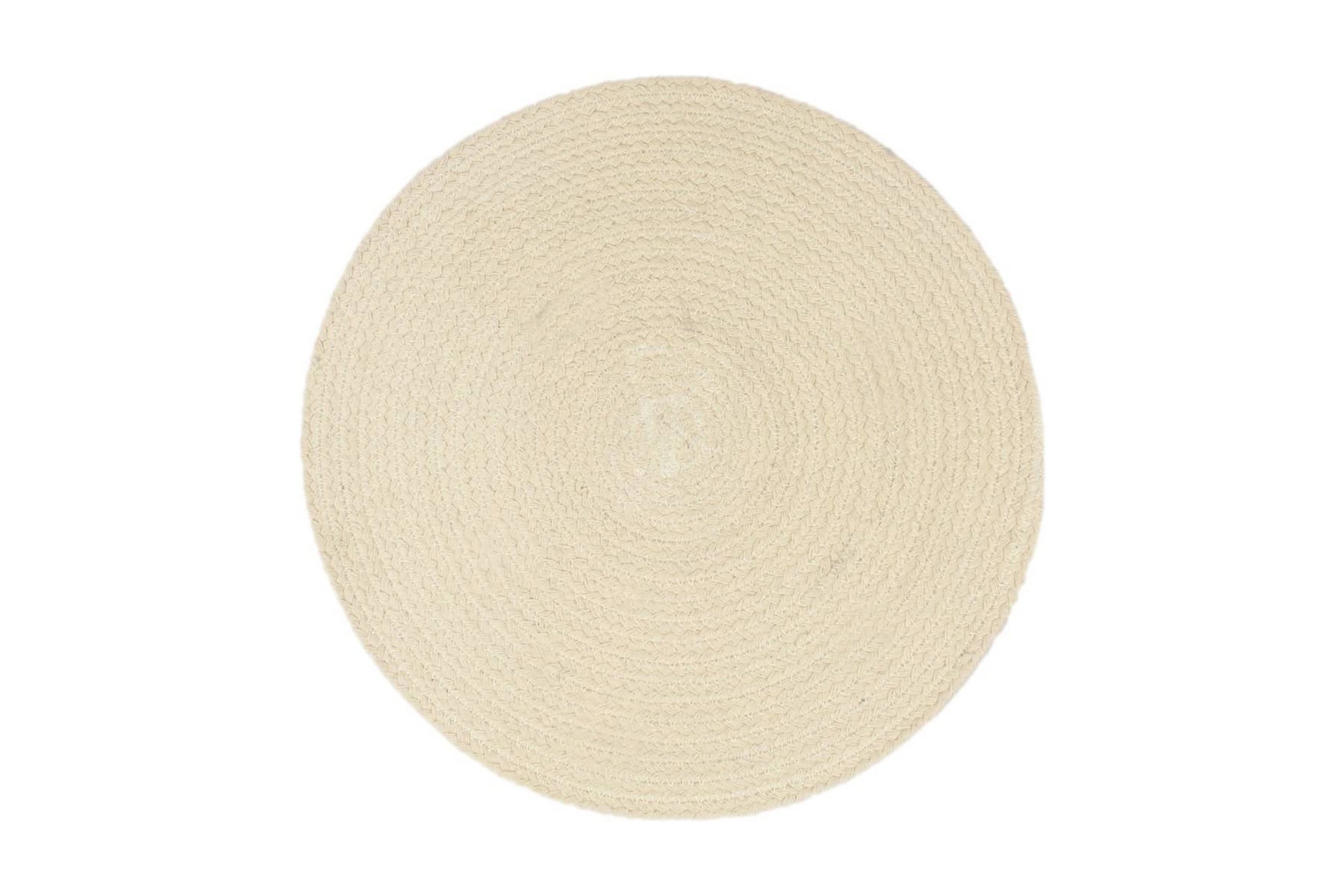 Tabletit 6 kpl kuvioton luonnollinen 38 cm pyöreä puuvilla - Ruskea