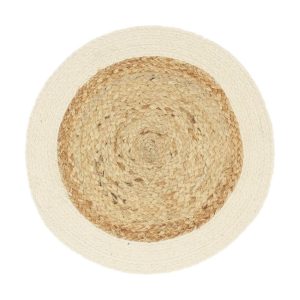 Tabletit 6 kpl luonnollinen 38 cm pyöreä juutti ja puuvilla - Ruskea