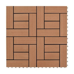 Lattialaatat 22 kpl 30x30cm 2m² puukomposiitti ruskea - Ruskea
