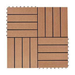 Lattialaatat 22 kpl 30x30cm 2m² puukomposiitti tiikinvärinen - Ruskea