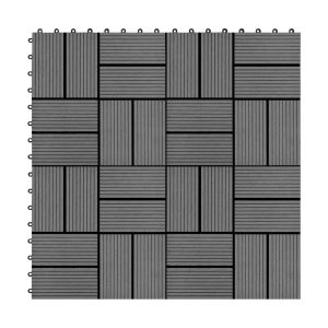 Lattialaatat 22 kpl 30x30cm 2m² puukomposiitti harmaa - Harmaa