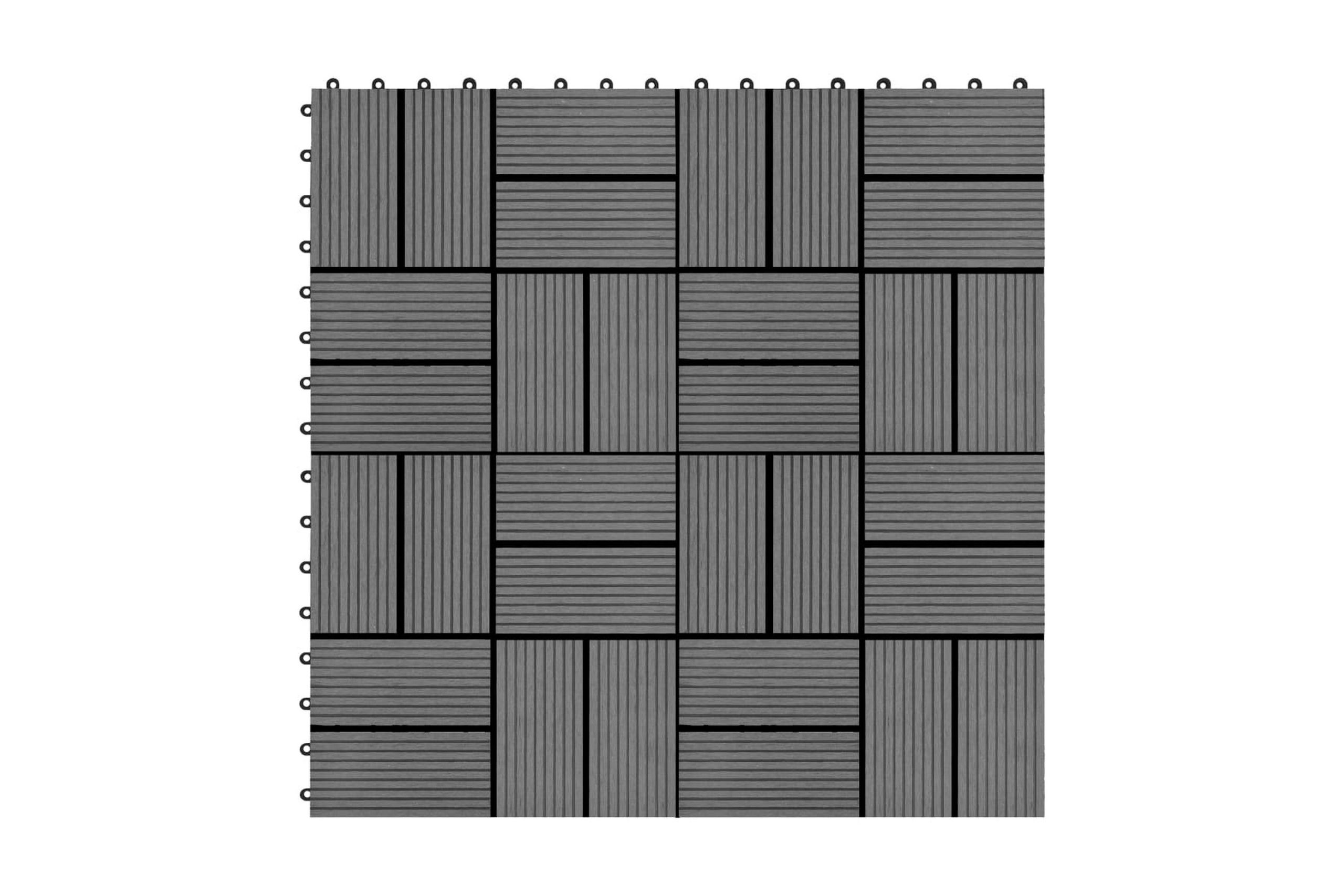 Lattialaatat 22 kpl 30x30cm 2m² puukomposiitti harmaa - Harmaa