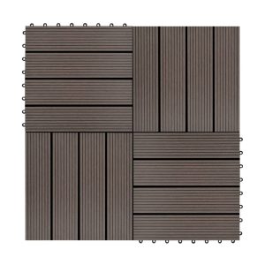 Lattialaatat 22 kpl 30x30cm 2m² puukomposiitti tummanruskea - Ruskea