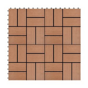 Lattialaatat 22 kpl 30x30cm 2m² puukomposiitti ruskea - Ruskea