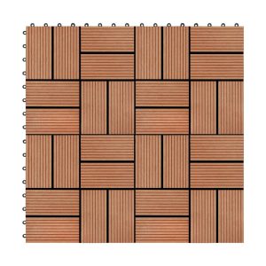 Lattialaatat 22 kpl 30x30cm 2m² puukomposiitti tiikinvärinen - Ruskea
