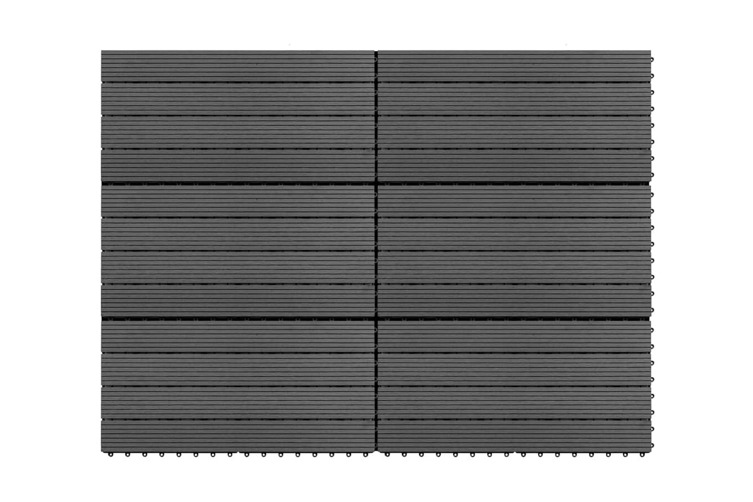 WPC-laatat 60x30 cm 6 kpl 1m² harmaa - Harmaa
