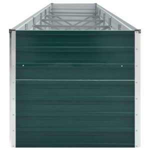 Korotettu kukkalaatikko galv. teräs 480x80x45 cm vihreä - Vihreä