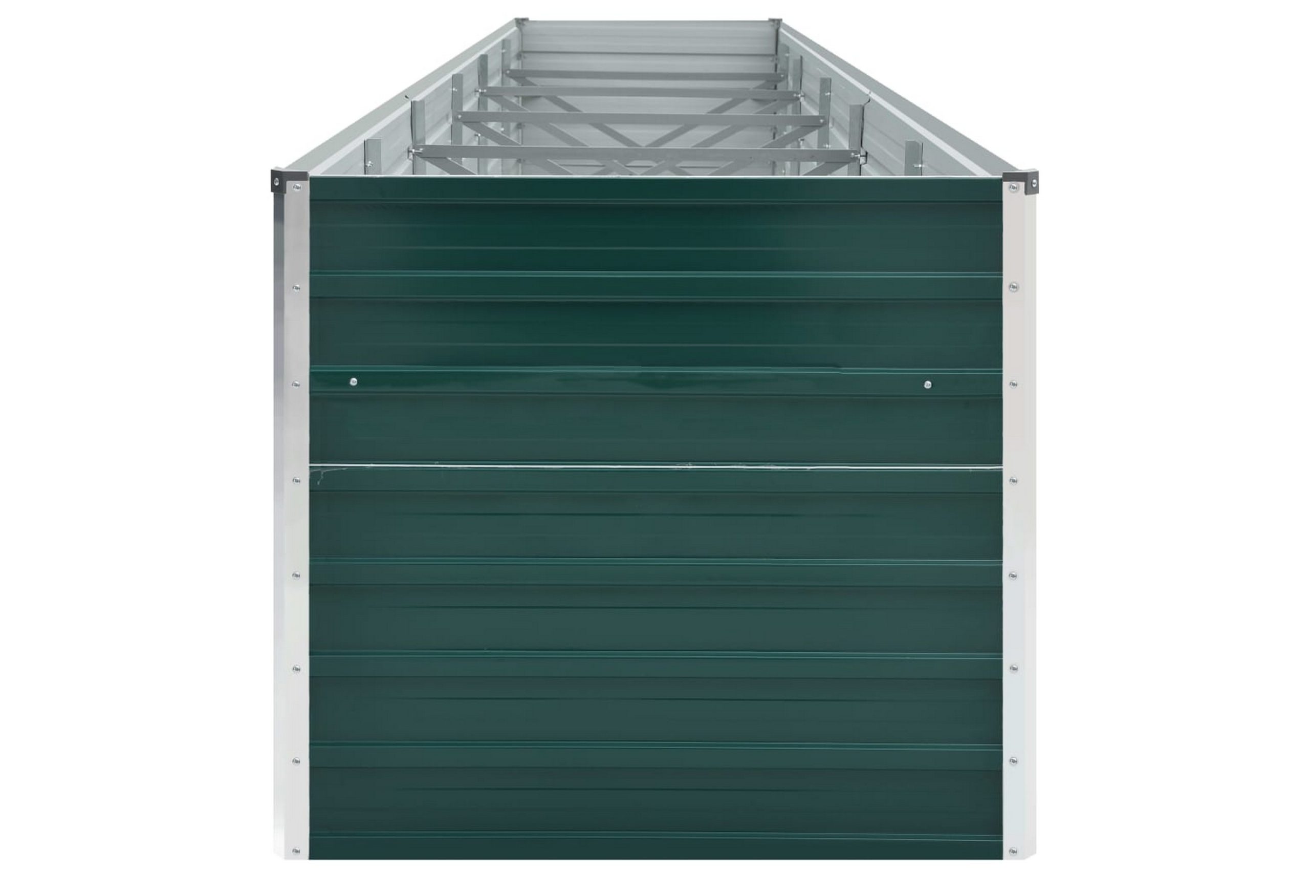 Korotettu kukkalaatikko galv. teräs 480x80x45 cm vihreä - Vihreä