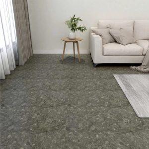 Itsekiinnittyvä lattialankku 55 kpl PVC 5,11 m² harmaa - Harmaa