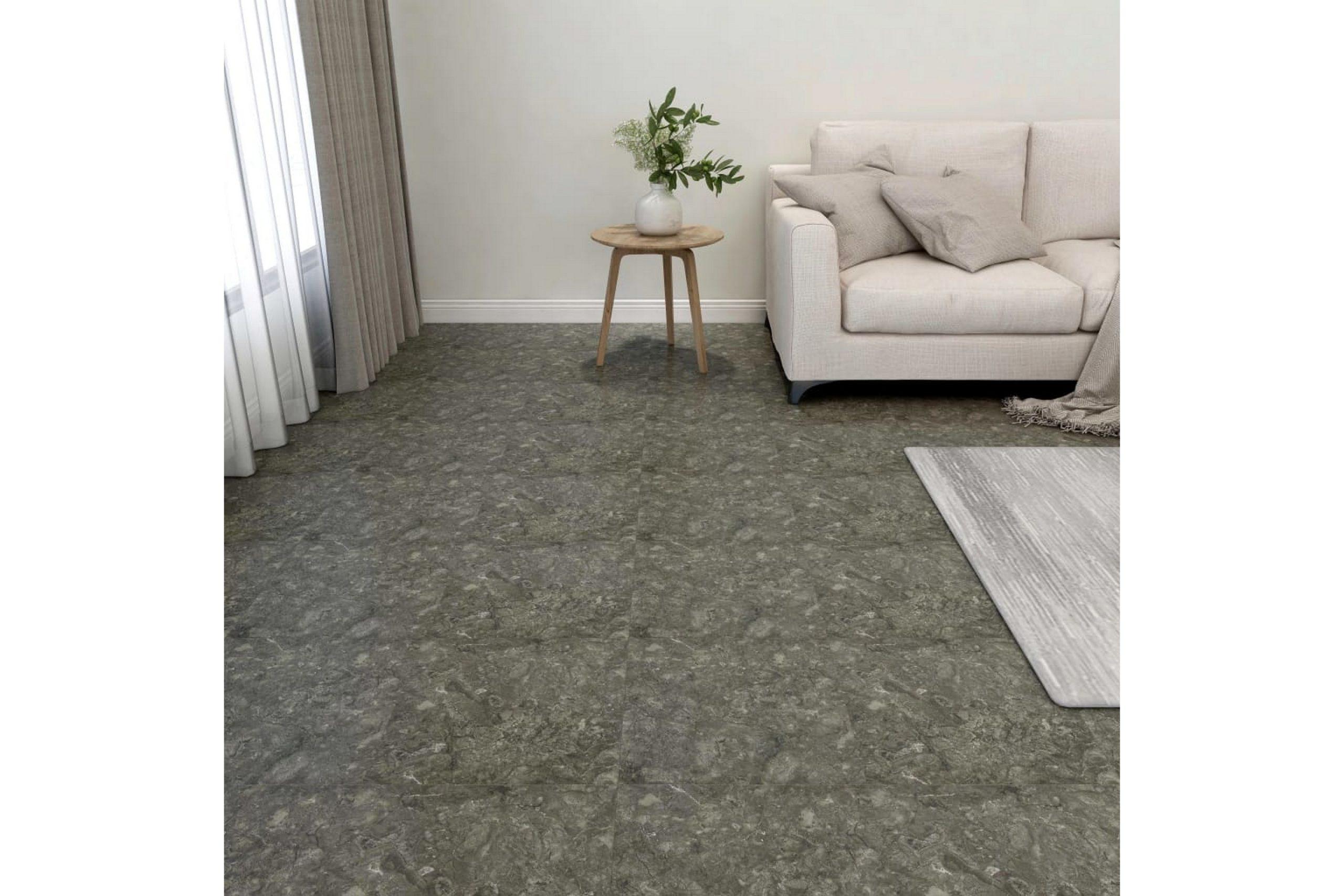 Itsekiinnittyvä lattialankku 55 kpl PVC 5,11 m² harmaa - Harmaa