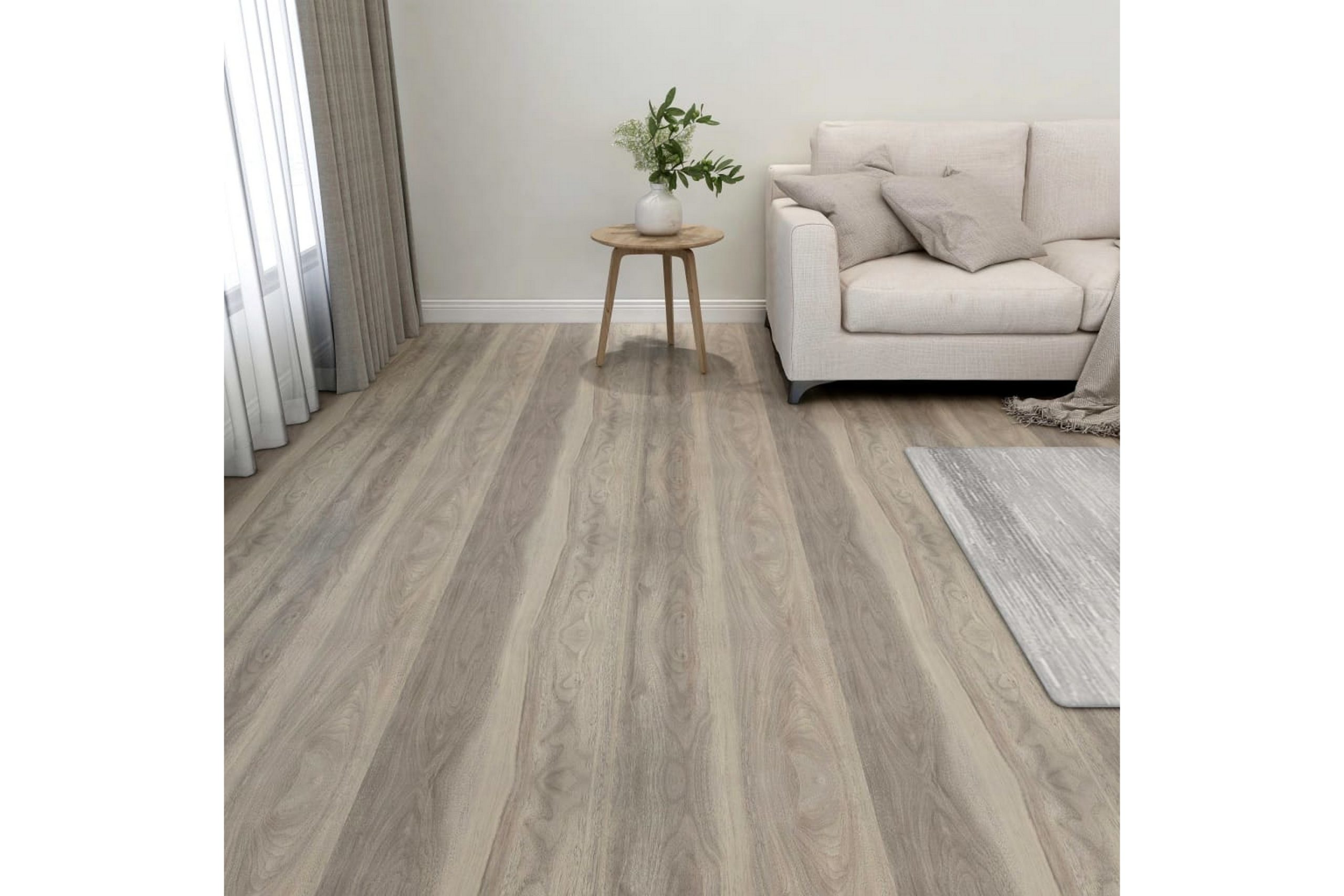 Itsekiinnittyvä lattialankku 55 kpl PVC 5,11 m² taupe - Taupe